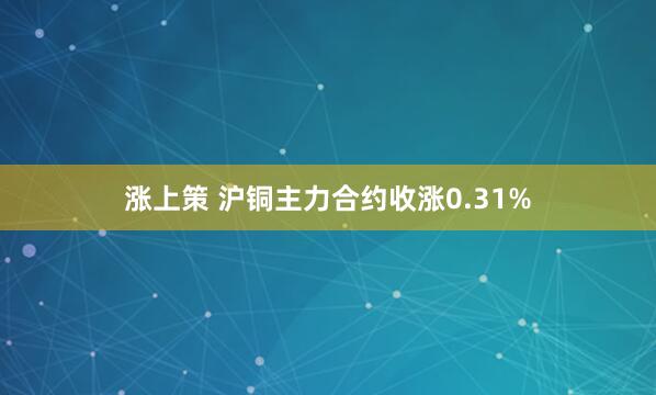 涨上策 沪铜主力合约收涨0.31%